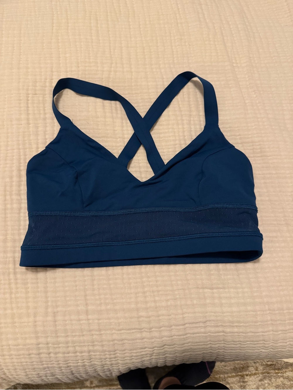 Lululemon Strappy Sports Bra Blue | good Support Workout Top/A-C cup.
Worn once